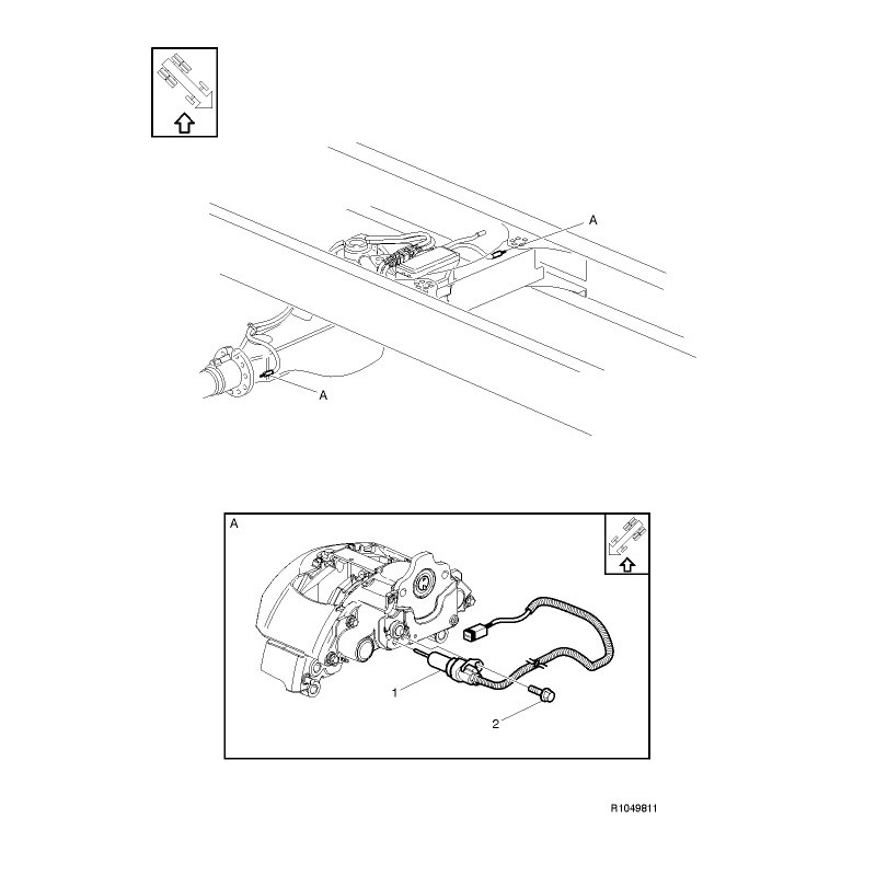 sensor - Wear sensor, brake pad (rear axle) (verify spec, catalog ref 21296863)