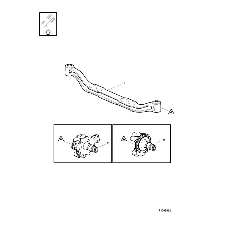 front axle member - Front axle (verify spec, catalog ref 22115151)