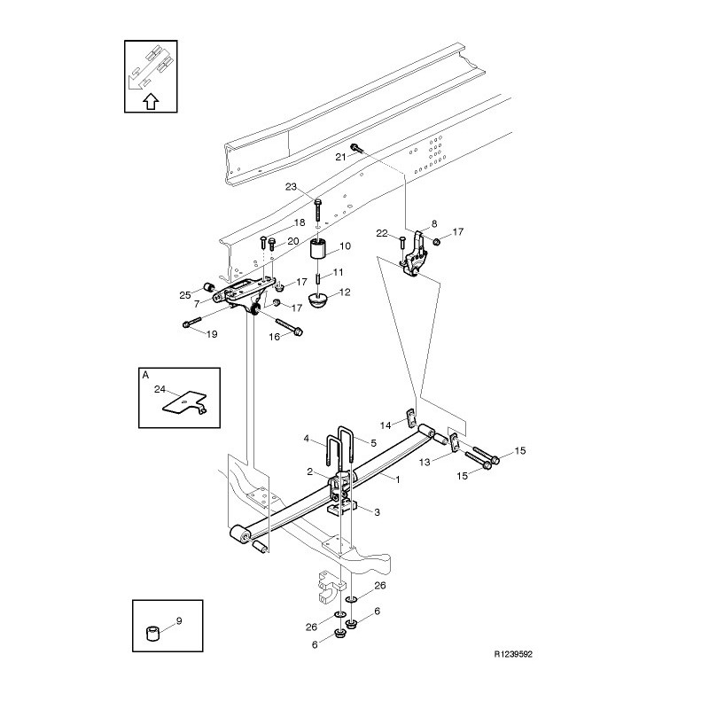 front spring - Leaf springs, front suspension (verify spec, catalog ref 257913)